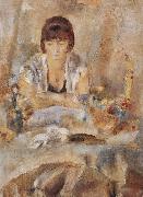 Jules Pascin Lucy at the front of table oil painting on canvas